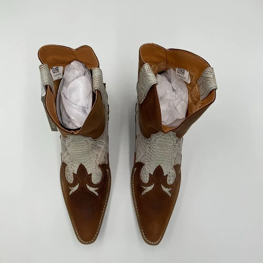 Dingo Womens Cobra Kiss Western Cowgirl Snakeskin Boots Size‎ 11 Leather Ankle